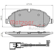 1170814 Sada brzdových destiček, kotoučová brzda METZGER