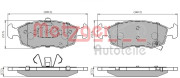 1170822 Sada brzdových destiček, kotoučová brzda GREENPARTS METZGER