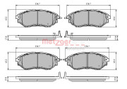 1170841 METZGER sada brzdových platničiek kotúčovej brzdy 1170841 METZGER