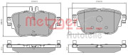 1170847 METZGER sada brzdových platničiek kotúčovej brzdy 1170847 METZGER