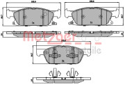 1170848 Sada brzdových destiček, kotoučová brzda METZGER