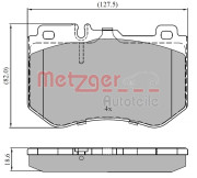 1170852 Sada brzdových destiček, kotoučová brzda GREENPARTS METZGER