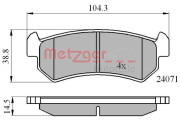 1170869 Sada brzdových destiček, kotoučová brzda METZGER