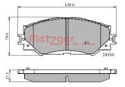 1170873 Sada brzdových destiček, kotoučová brzda GREENPARTS METZGER