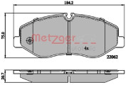 1170895 Sada brzdových destiček, kotoučová brzda METZGER