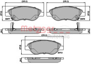 1170897 Sada brzdových destiček, kotoučová brzda METZGER