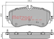 1170905 Sada brzdových destiček, kotoučová brzda GREENPARTS METZGER