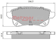 1170909 Sada brzdových destiček, kotoučová brzda GREENPARTS METZGER