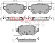 1170933 Sada brzdových destiček, kotoučová brzda METZGER