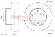 6110011 Brzdový kotouč GREENPARTS METZGER