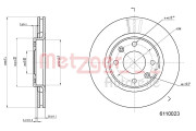 6110023 METZGER brzdový kotúč 6110023 METZGER