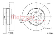 6110040 Brzdový kotouč GREENPARTS METZGER