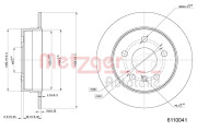 6110041 Brzdový kotouč GREENPARTS METZGER