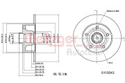 6110043 Brzdový kotouč GREENPARTS METZGER