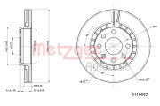 6110062 METZGER brzdový kotúč 6110062 METZGER