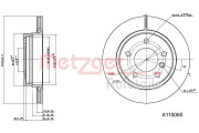 6110065 METZGER brzdový kotúč 6110065 METZGER