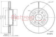 6110072 Brzdový kotouč GREENPARTS METZGER