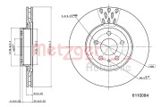 6110084 METZGER brzdový kotúč 6110084 METZGER