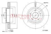 6110086 METZGER brzdový kotúč 6110086 METZGER