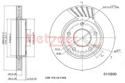 6110089 Brzdový kotouč METZGER