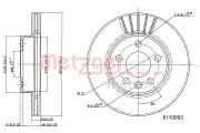 6110093 Brzdový kotouč METZGER