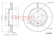 6110096 METZGER brzdový kotúč 6110096 METZGER