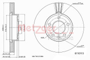 6110113 Brzdový kotouč METZGER