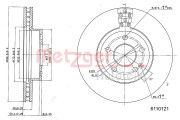 6110121 Brzdový kotouč GREENPARTS METZGER