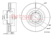 6110134 METZGER brzdový kotúč 6110134 METZGER