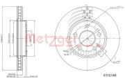 6110148 Brzdový kotouč GREENPARTS METZGER