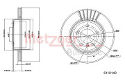 6110149 METZGER brzdový kotúč 6110149 METZGER