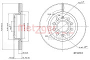 6110161 Brzdový kotouč GREENPARTS METZGER