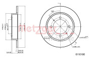6110186 Brzdový kotouč METZGER