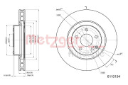 6110194 Brzdový kotouč METZGER