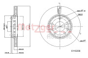 6110206 Brzdový kotouč GREENPARTS METZGER