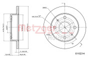 6110214 Brzdový kotouč METZGER