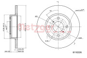 6110226 METZGER brzdový kotúč 6110226 METZGER