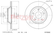 6110242 Brzdový kotouč GREENPARTS METZGER