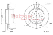 6110248 Brzdový kotouč METZGER