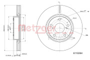 6110264 Brzdový kotouč METZGER