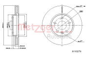 6110279 Brzdový kotouč METZGER