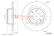 6110281 Brzdový kotouč METZGER