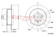 6110293 METZGER brzdový kotúč 6110293 METZGER