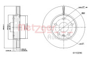 6110296 Brzdový kotouč METZGER