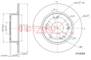 6110302 Brzdový kotouč METZGER