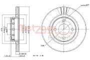 6110305 Brzdový kotouč METZGER