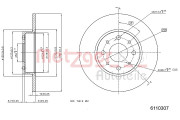 6110307 METZGER brzdový kotúč 6110307 METZGER