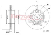 6110327 METZGER brzdový kotúč 6110327 METZGER