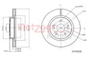 6110329 Brzdový kotouč METZGER