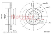 6110334 Brzdový kotouč METZGER